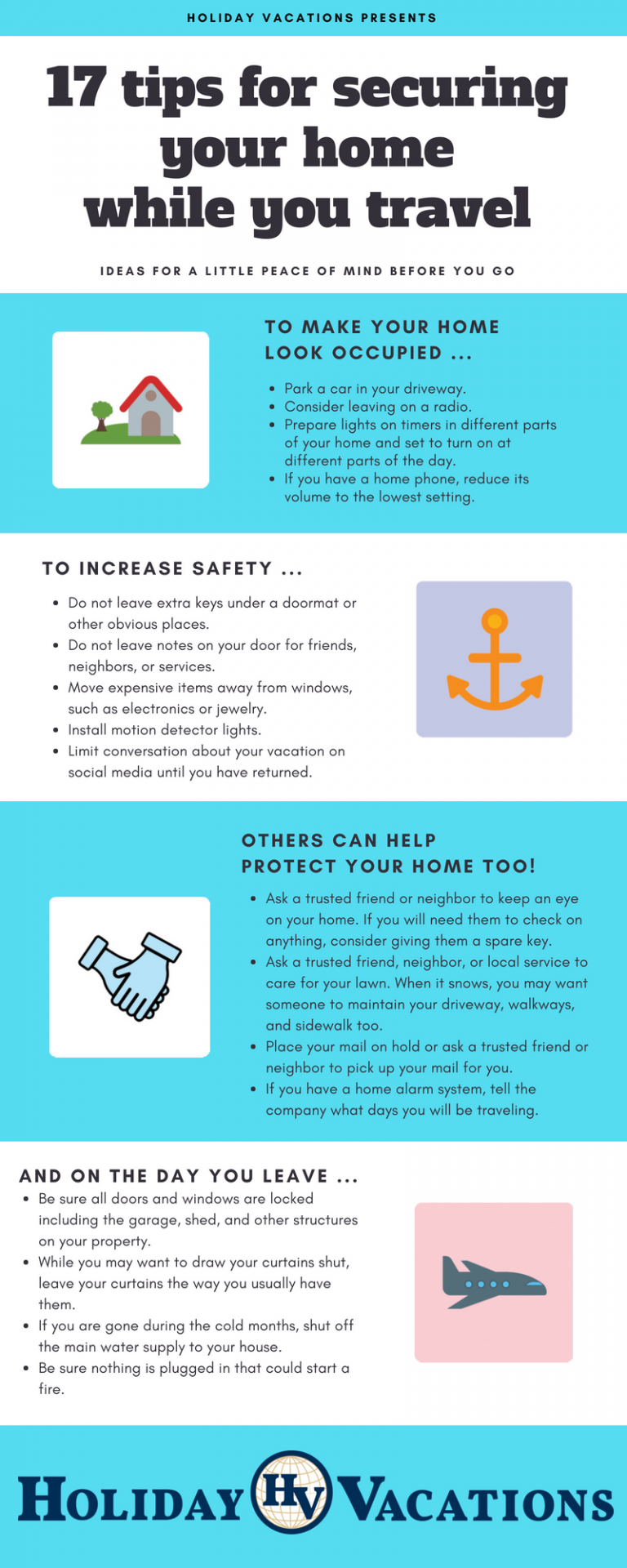 Holiday Vacations  Infographic: 17 tips for securing your home while you travel